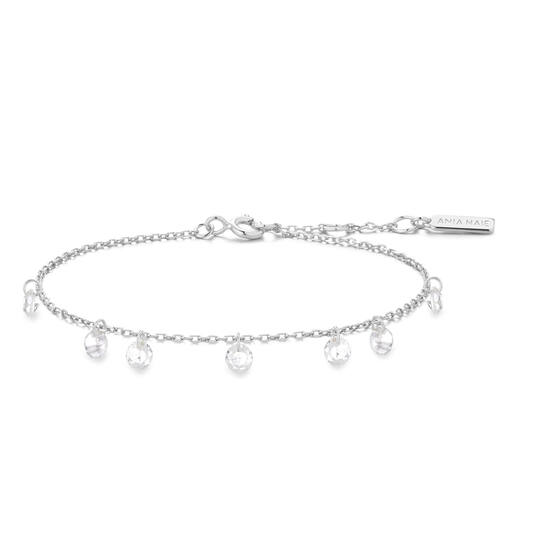  Starlit Drops - Schakelarmbanden - Zilver / Gerodineerd - Zirkonia - 18,5cm